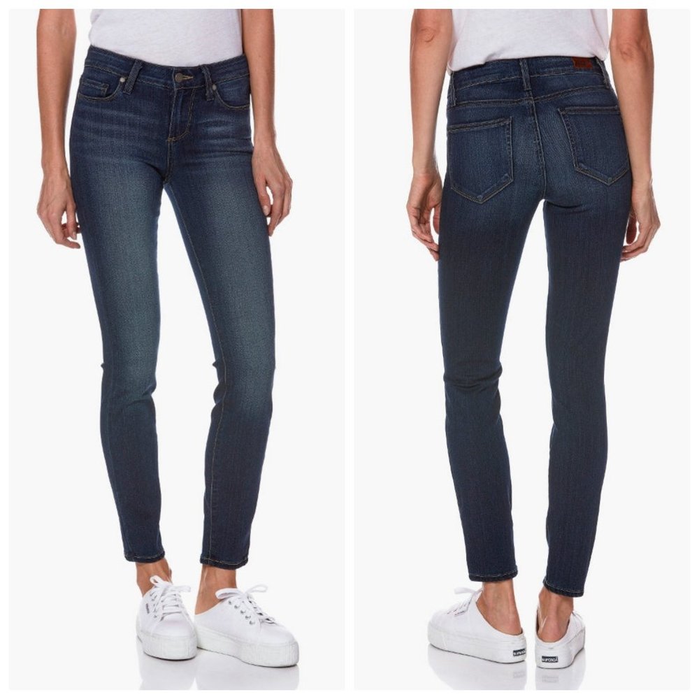PAIGE Dark Blue Ankle & Cropped Jeans